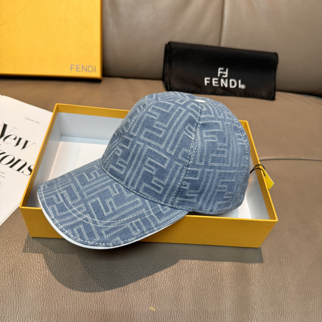 配盒子布袋，Fendi（芬迪）新款原单棒球帽， 双F提花，专柜常年热卖款，口碑极佳，1:1开模订制，原版