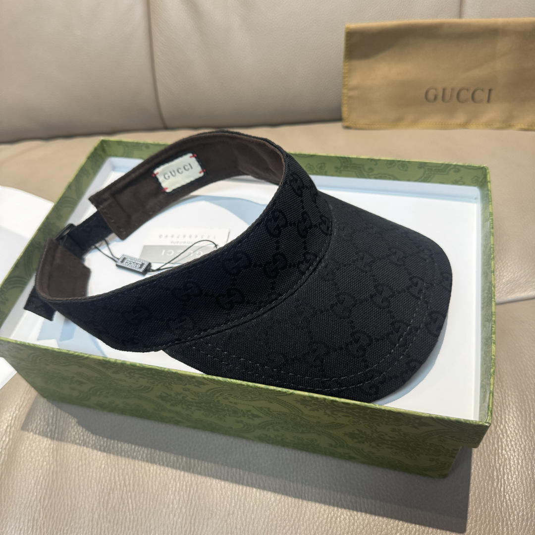 原单版本出货！配盒子布袋，Gucci(古奇)最新原单宽版织带空顶帽。专柜1:1开模订制，最高版本，原版帆