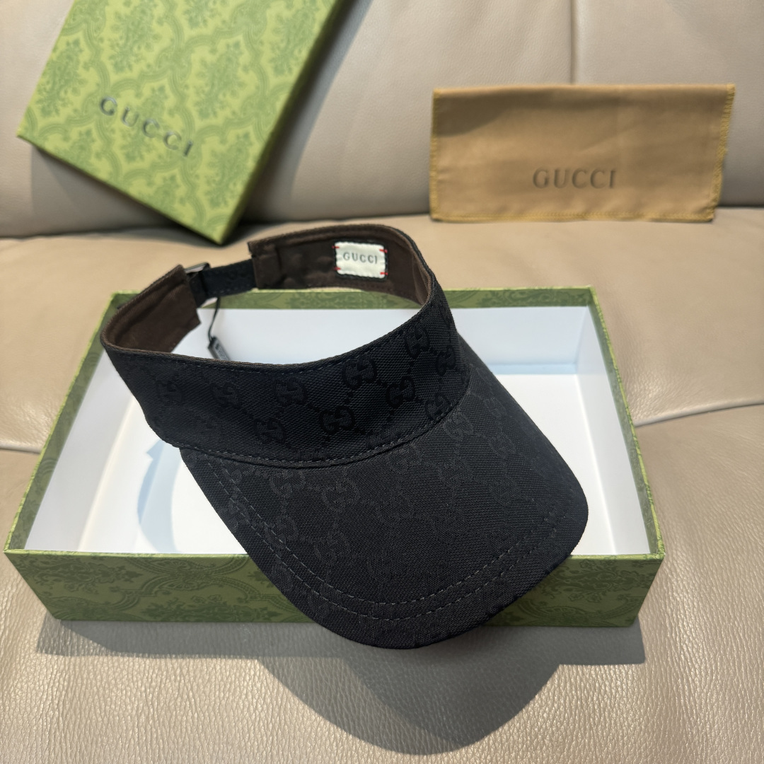 原单版本出货！配盒子布袋，Gucci(古奇)最新原单宽版织带空顶帽。专柜1:1开模订制，最高版本，原版帆