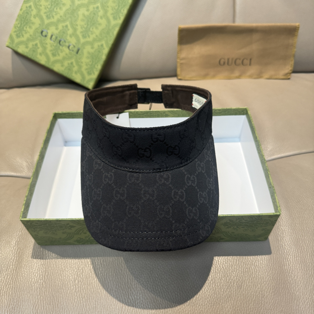 原单版本出货！配盒子布袋，Gucci(古奇)最新原单宽版织带空顶帽。专柜1:1开模订制，最高版本，原版帆