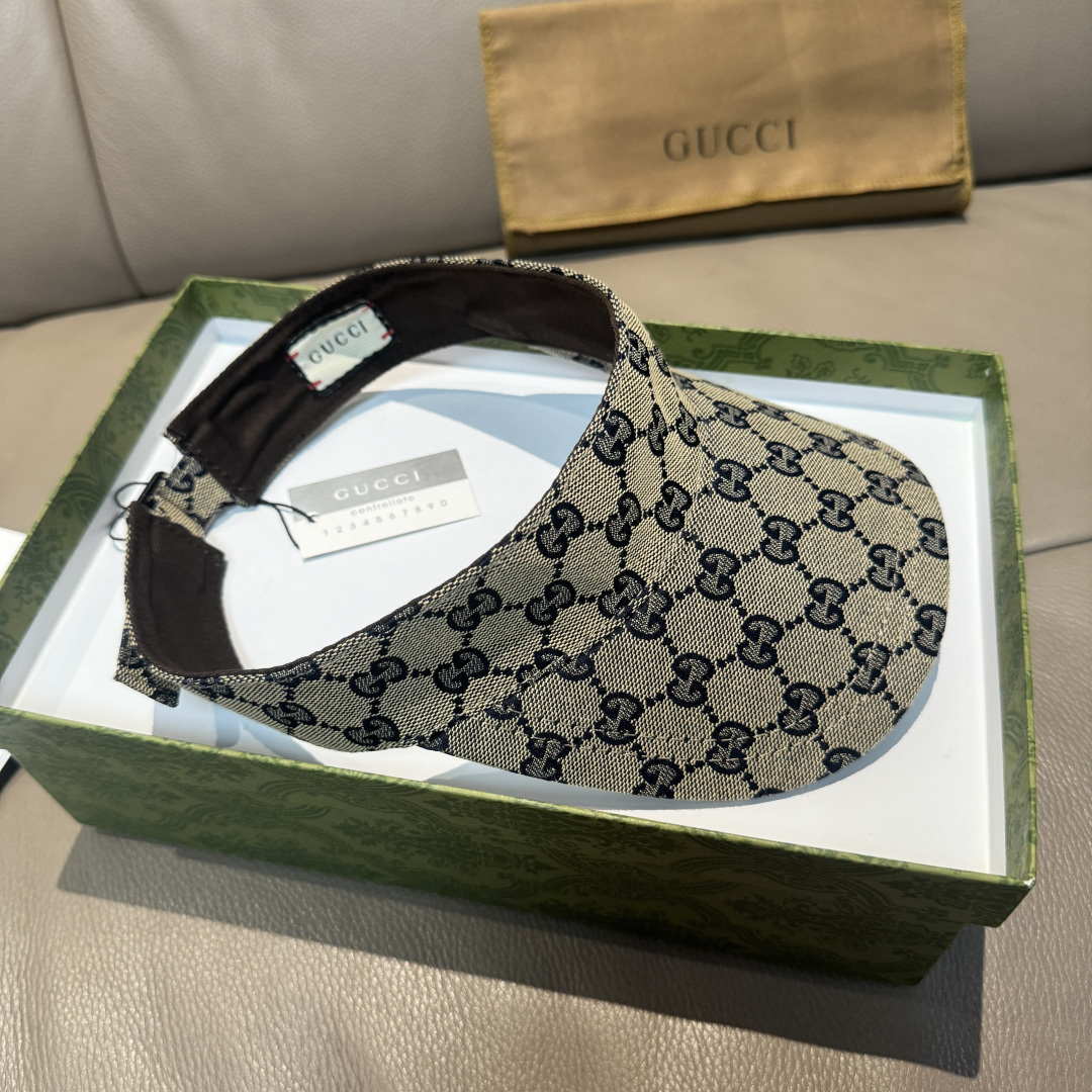 原单版本出货！配盒子布袋，Gucci(古奇)最新原单宽版织带空顶帽。专柜1:1开模订制，最高版本，原版帆