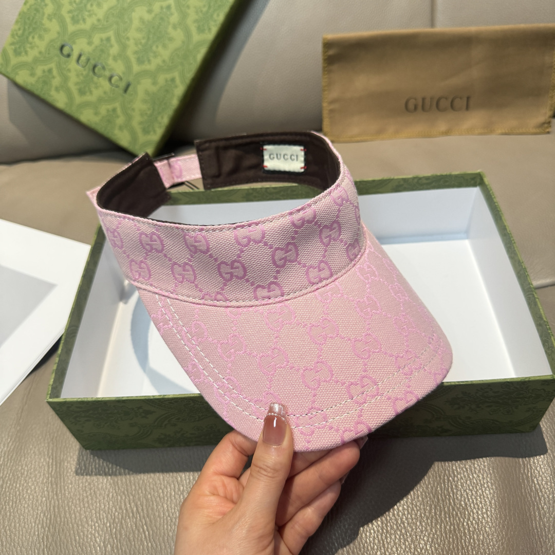 原单版本出货！配盒子布袋，Gucci(古奇)最新原单宽版织带空顶帽。专柜1:1开模订制，最高版本，原版帆