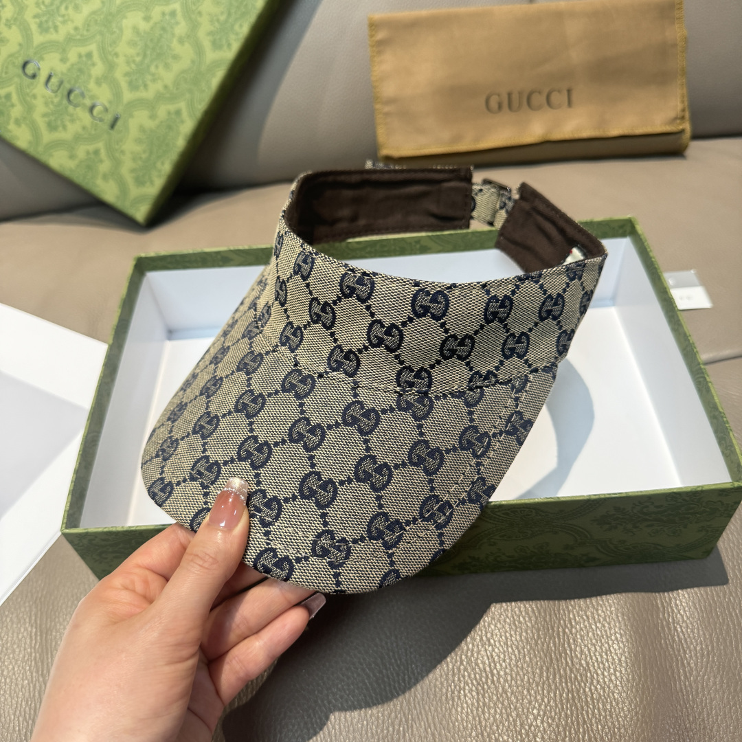 原单版本出货！配盒子布袋，Gucci(古奇)最新原单宽版织带空顶帽。专柜1:1开模订制，最高版本，原版帆
