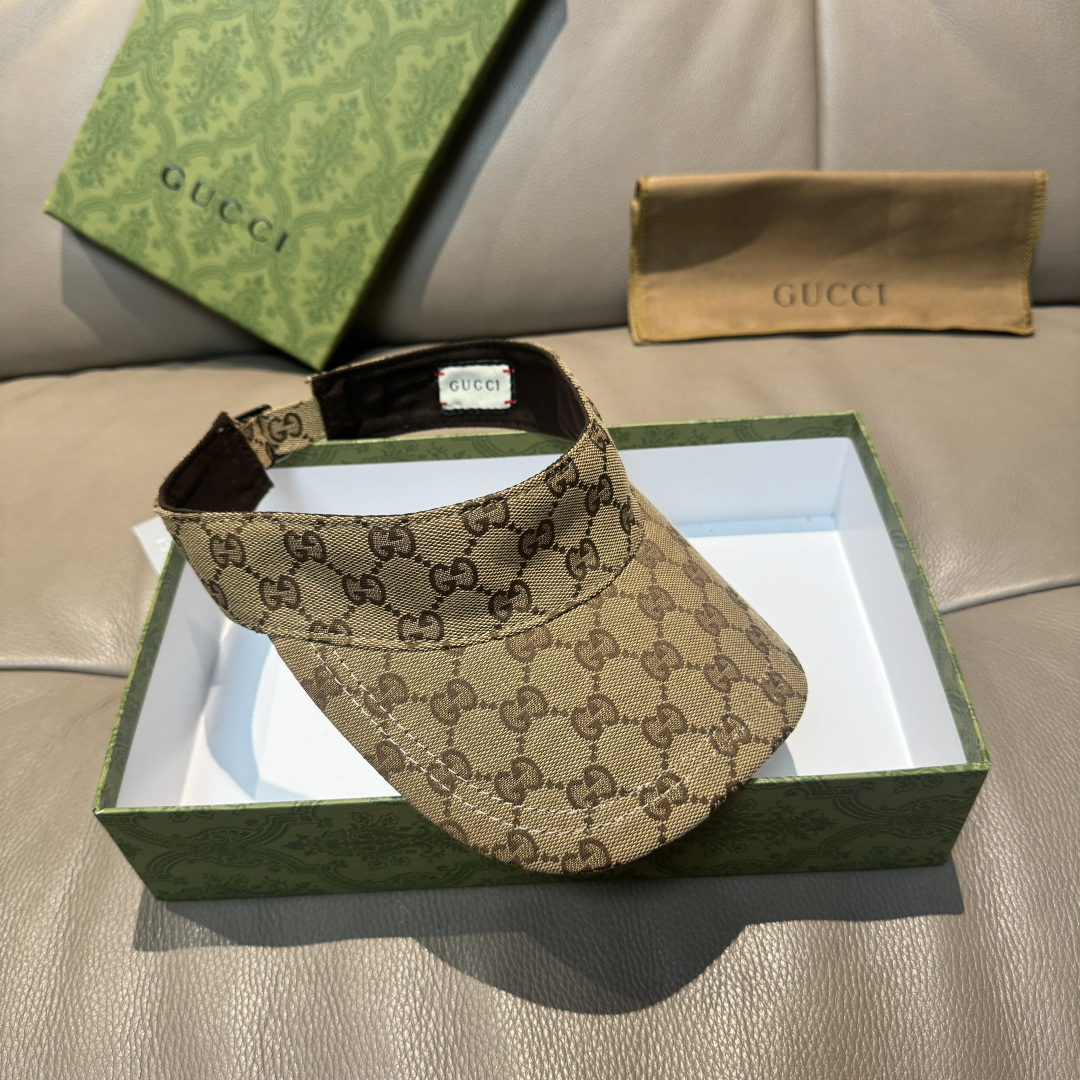 原单版本出货！配盒子布袋，Gucci(古奇)最新原单宽版织带空顶帽。专柜1:1开模订制，最高版本，原版帆