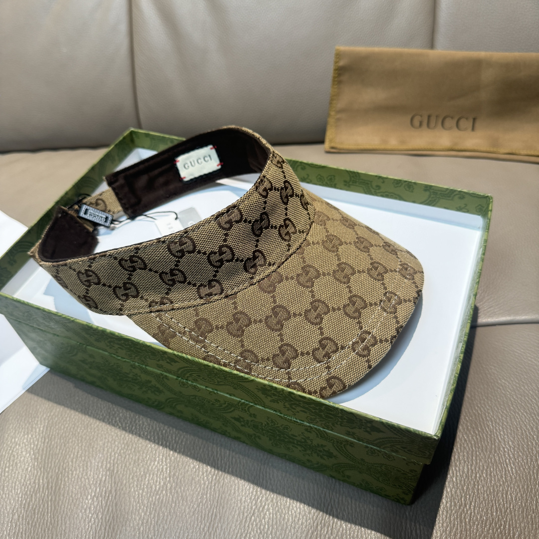 原单版本出货！配盒子布袋，Gucci(古奇)最新原单宽版织带空顶帽。专柜1:1开模订制，最高版本，原版帆