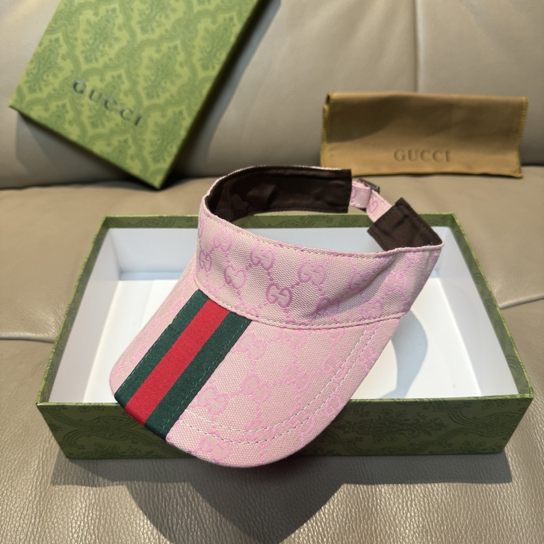 原单版本出货！配盒子布袋，Gucci(古奇)最新原单宽版织带空顶帽。专柜1:1开模订制，最高版本，原版帆