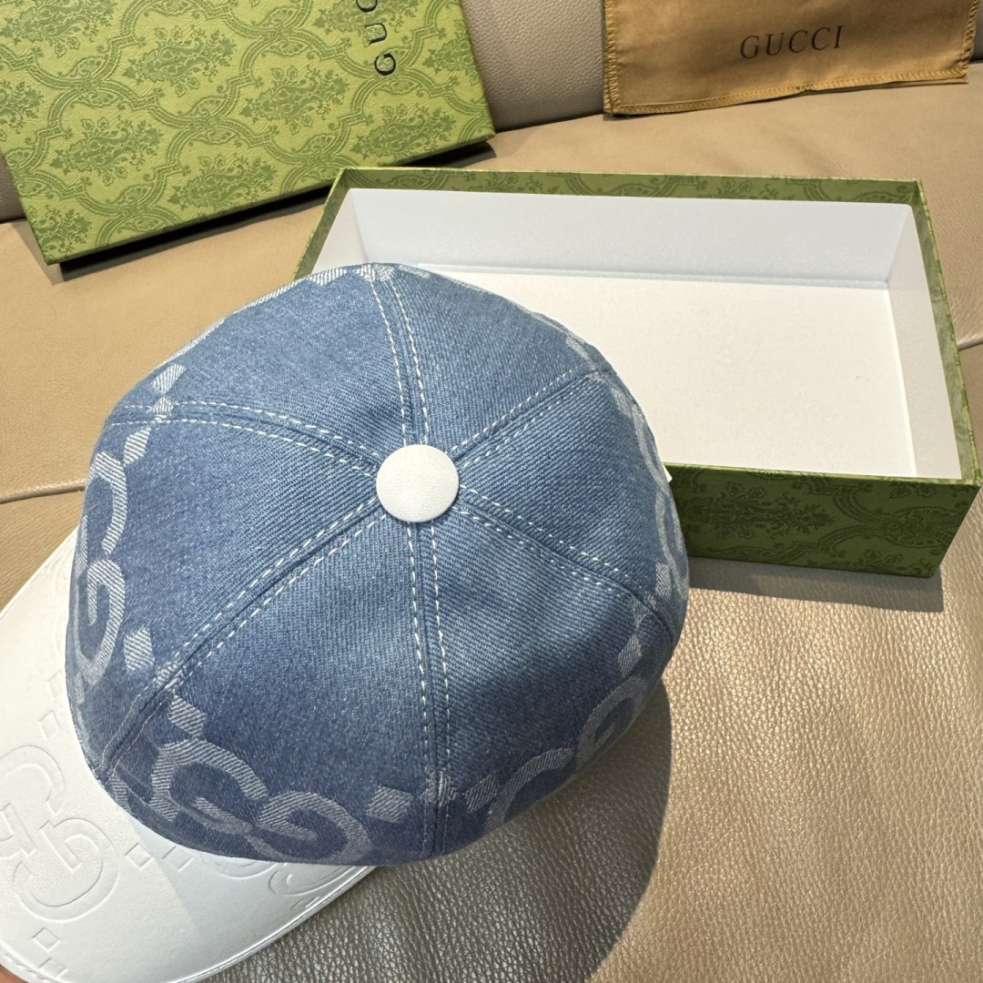 配盒子布袋，Gucci(古奇)新款原单棒球帽， 大双G拼皮，专柜热卖款，1:1开模订制，原版帆布料+头层