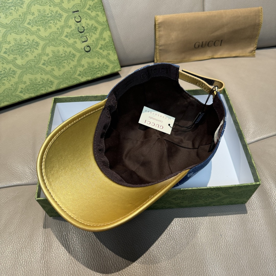 配盒子布袋，Gucci(古奇)新款原单棒球帽， 大双G拼皮，专柜热卖款，1:1开模订制，原版帆布料+头层