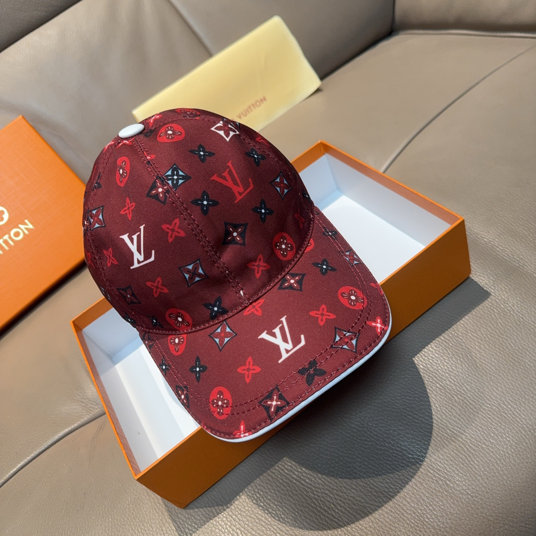 配盒子布袋，LV(路易威登)新款原单棒球帽， 专柜1:1开模订制，原版帆布料+头层牛皮，轻盈透气！质量超