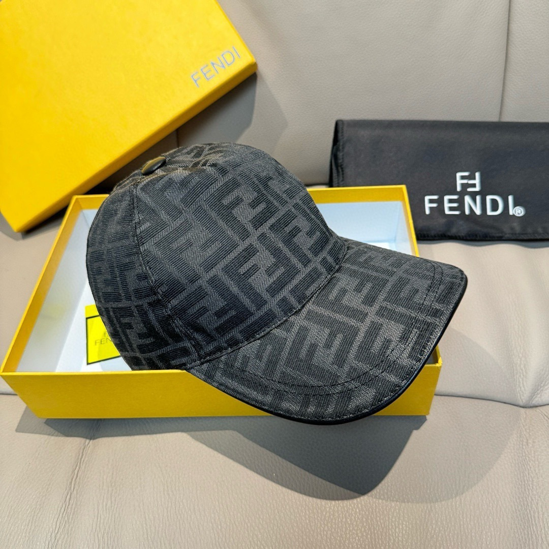 新款出货！配盒子布袋，Fendi（芬迪）新款原单棒球帽， 双F提花，专柜常年热卖款，口碑极佳，1:1开模