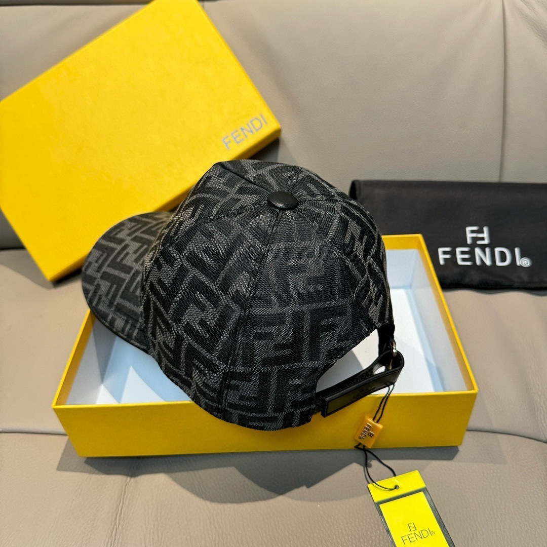 新款出货！配盒子布袋，Fendi（芬迪）新款原单棒球帽， 双F提花，专柜常年热卖款，口碑极佳，1:1开模