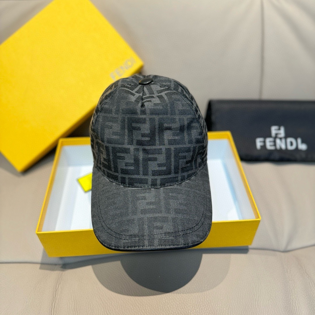 新款出货！配盒子布袋，Fendi（芬迪）新款原单棒球帽， 双F提花，专柜常年热卖款，口碑极佳，1:1开模