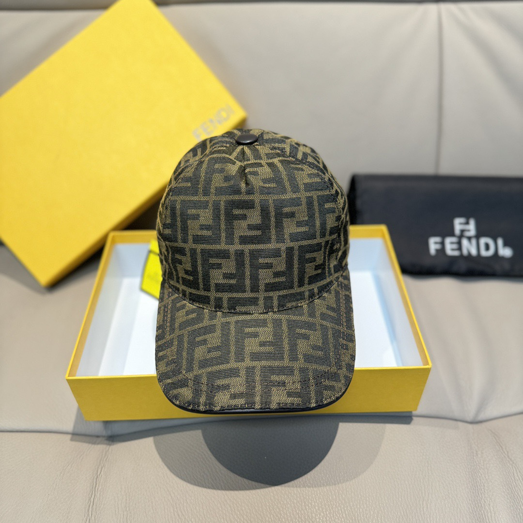 新款出货！配盒子布袋，Fendi（芬迪）新款原单棒球帽， 双F提花，专柜常年热卖款，口碑极佳，1:1开模