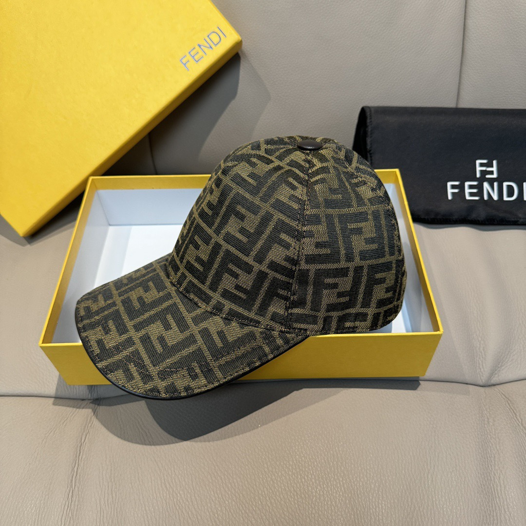 新款出货！配盒子布袋，Fendi（芬迪）新款原单棒球帽， 双F提花，专柜常年热卖款，口碑极佳，1:1开模