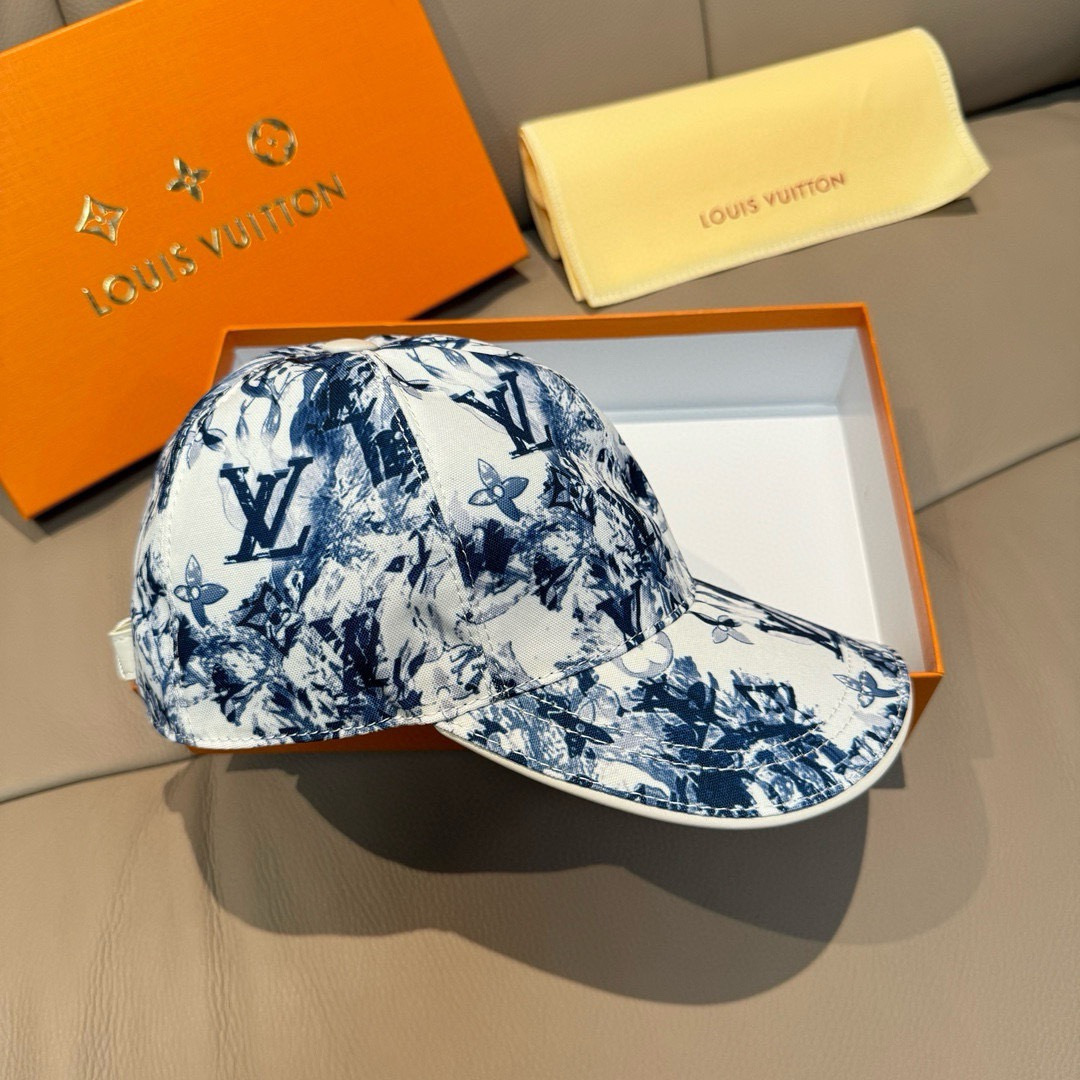 配盒子布袋，LV路易威登新款原单棒球帽，lv丝印，1:1开模订制，原版丝印绸缎面料+头层牛皮，时尚帅气质