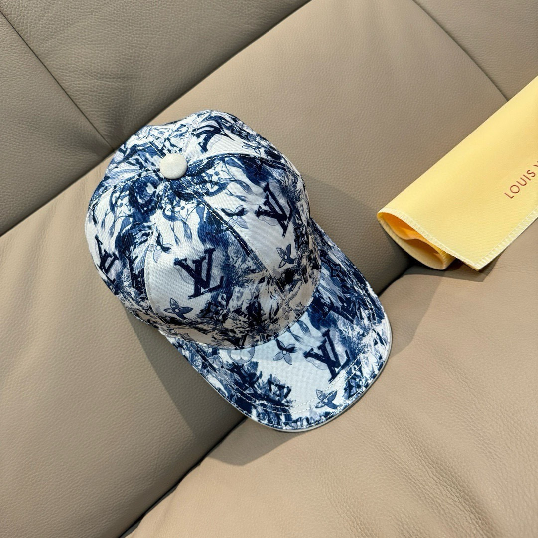 配盒子布袋，LV路易威登新款原单棒球帽，lv丝印，1:1开模订制，原版丝印绸缎面料+头层牛皮，时尚帅气质