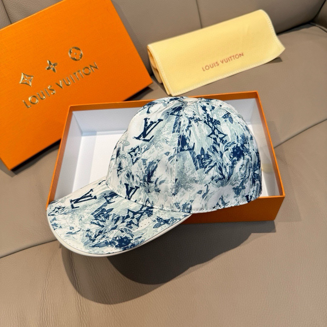 配盒子布袋，LV路易威登新款原单棒球帽，lv丝印，1:1开模订制，原版丝印绸缎面料+头层牛皮，时尚帅气质