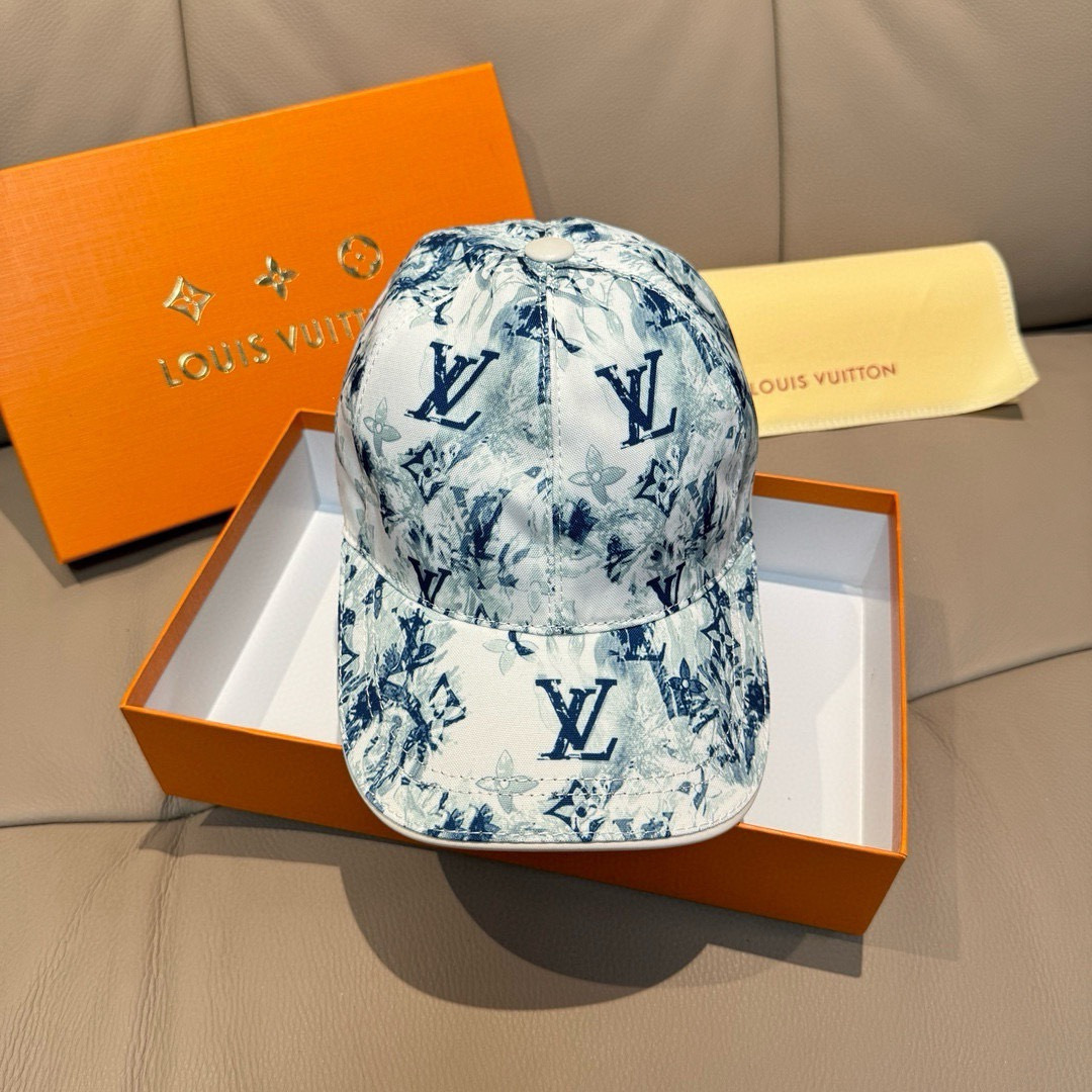 配盒子布袋，LV路易威登新款原单棒球帽，lv丝印，1:1开模订制，原版丝印绸缎面料+头层牛皮，时尚帅气质