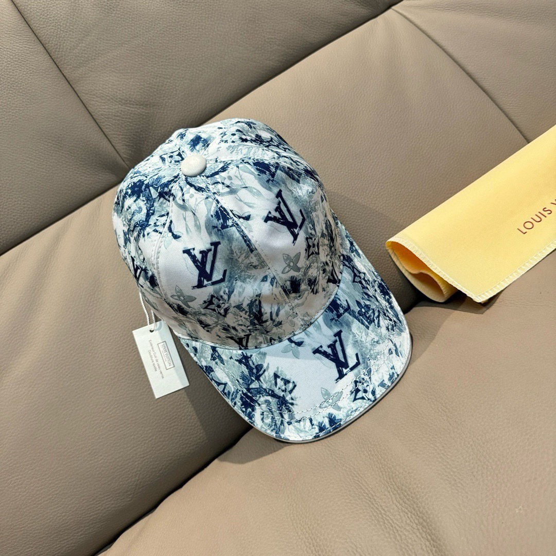 配盒子布袋，LV路易威登新款原单棒球帽，lv丝印，1:1开模订制，原版丝印绸缎面料+头层牛皮，时尚帅气质