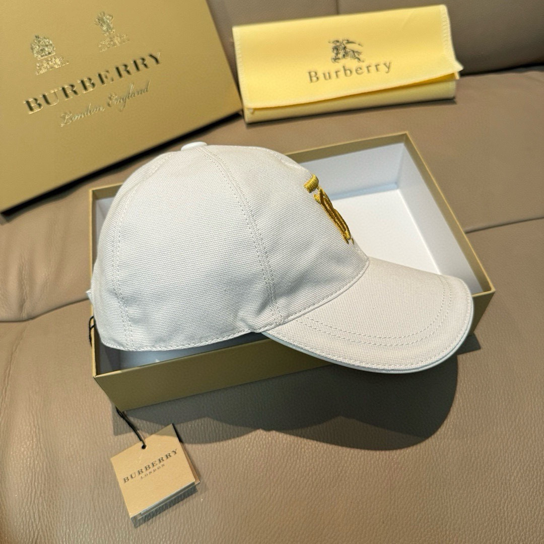配盒子布袋，Burberry（巴宝莉）新款原单棒球帽，1:1开模订制，全新立体战马刺绣，精致无暇！原版帆