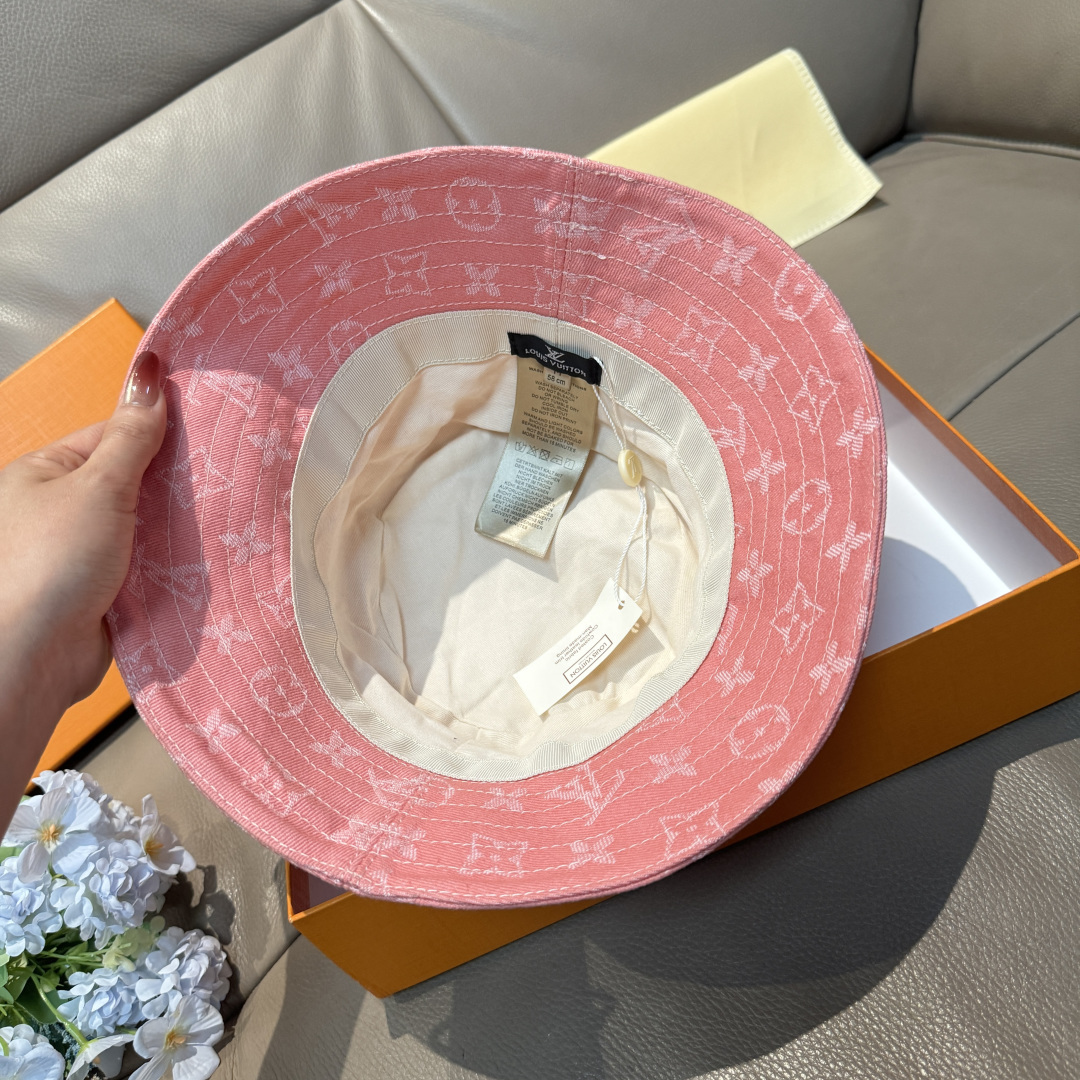 配包装布袋，Lv经典款原单渔夫帽，顶级版本，专柜1:1开模订制，原版牛仔提花布料+纯棉里衬，轻盈透气！质