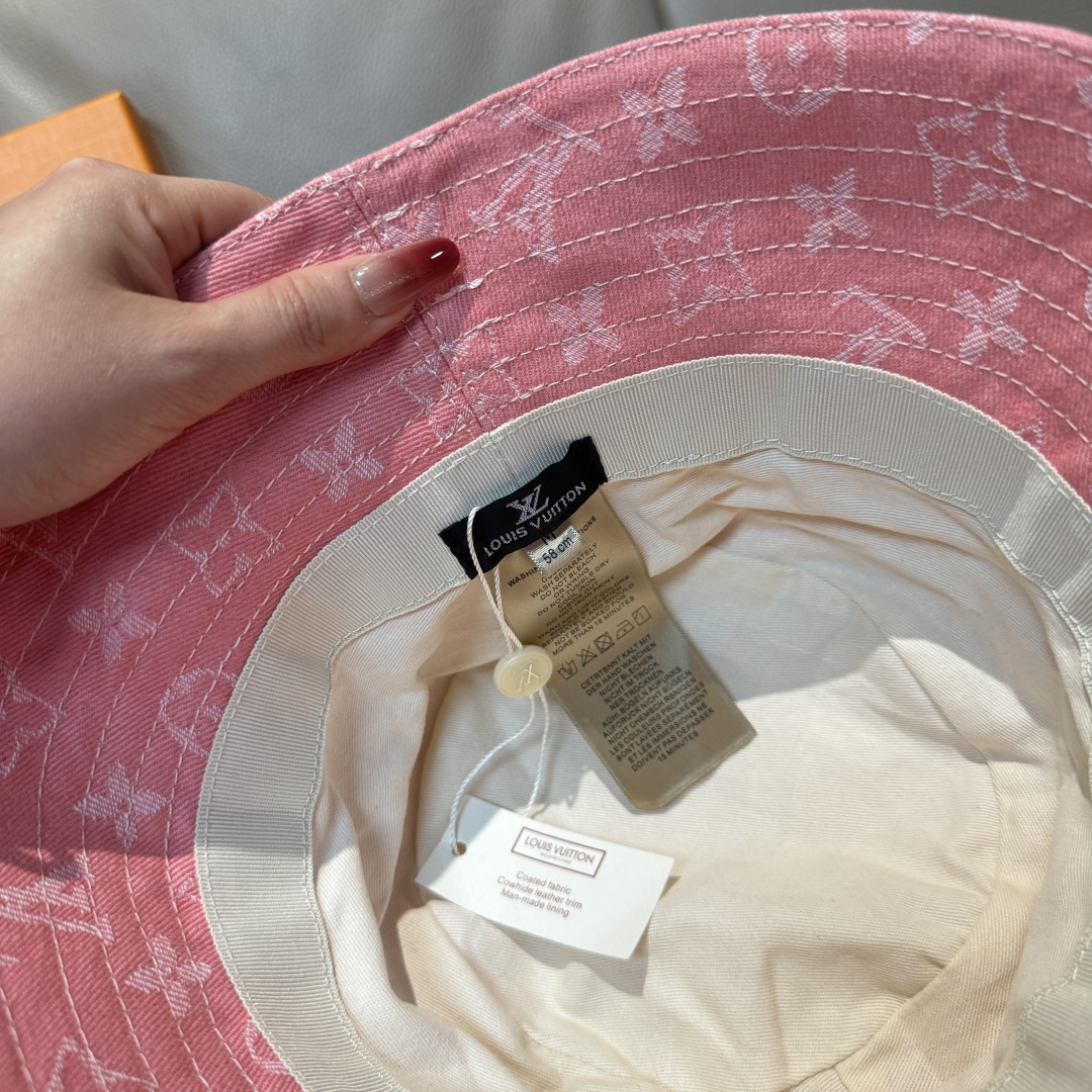 配包装布袋，Lv经典款原单渔夫帽，顶级版本，专柜1:1开模订制，原版牛仔提花布料+纯棉里衬，轻盈透气！质