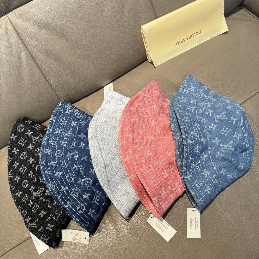 配包装布袋，Lv经典款原单渔夫帽，顶级版本，专柜1:1开模订制，原版牛仔提花布料+纯棉里衬，轻盈透气！质