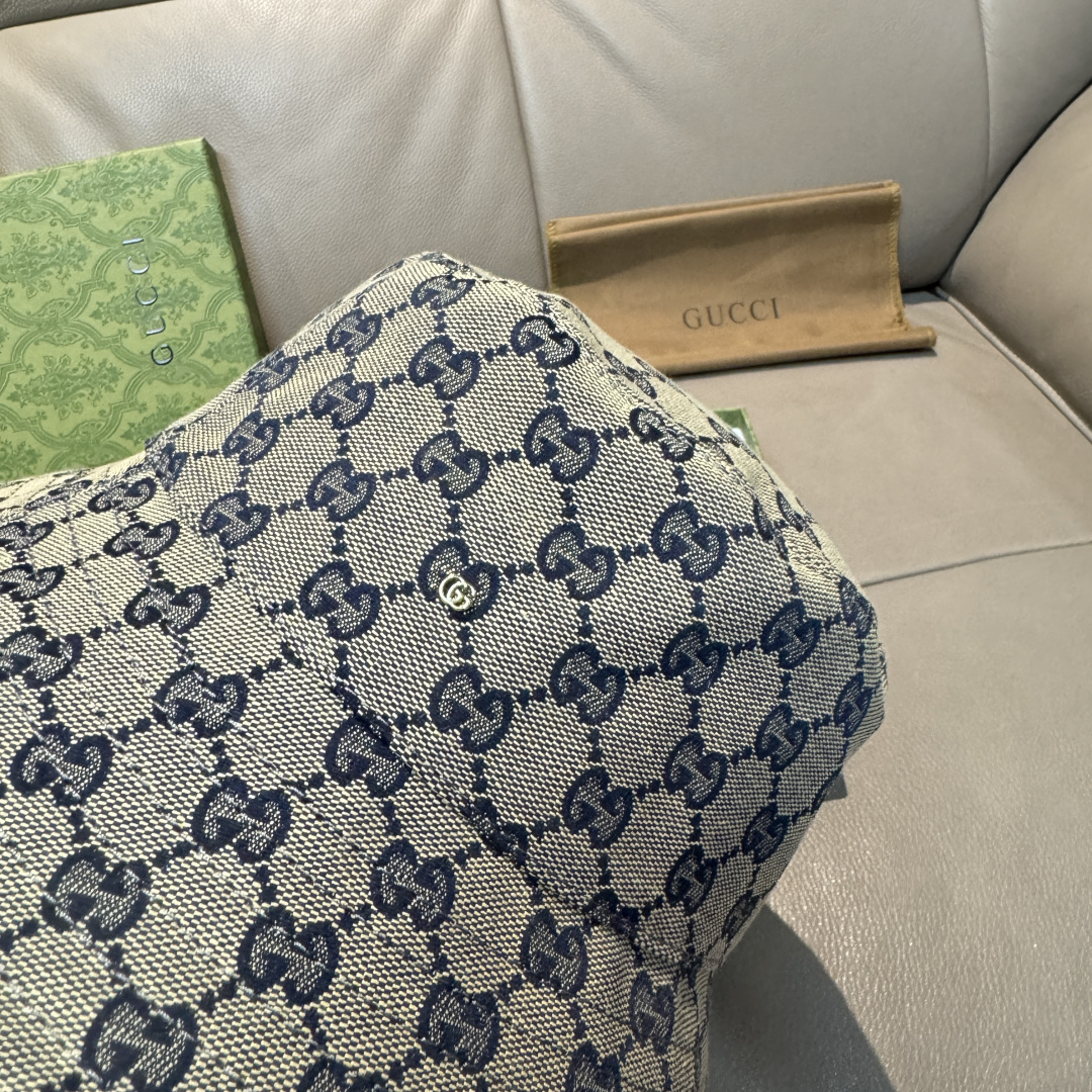 配包装布袋，Guc*i古奇新款原单渔夫帽，金属小双G，专柜1:1开模订制，原版帆布料+纯棉里衬，轻盈透气