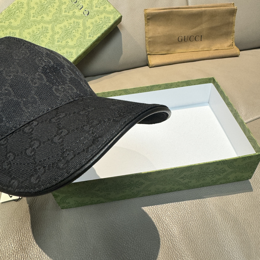 配盒子布袋，Gucci(古奇)新款原单棒球帽， 虎头织带，1:1开模订制，重工刺绣，细节可媲美专柜，原版