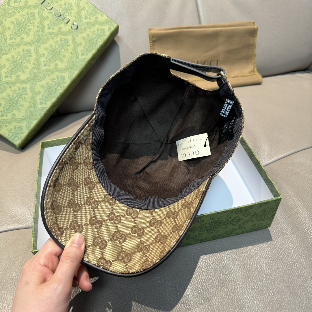 配盒子布袋，Gucci(古奇)新款原单棒球帽， 虎头织带，1:1开模订制，重工刺绣，细节可媲美专柜，原版