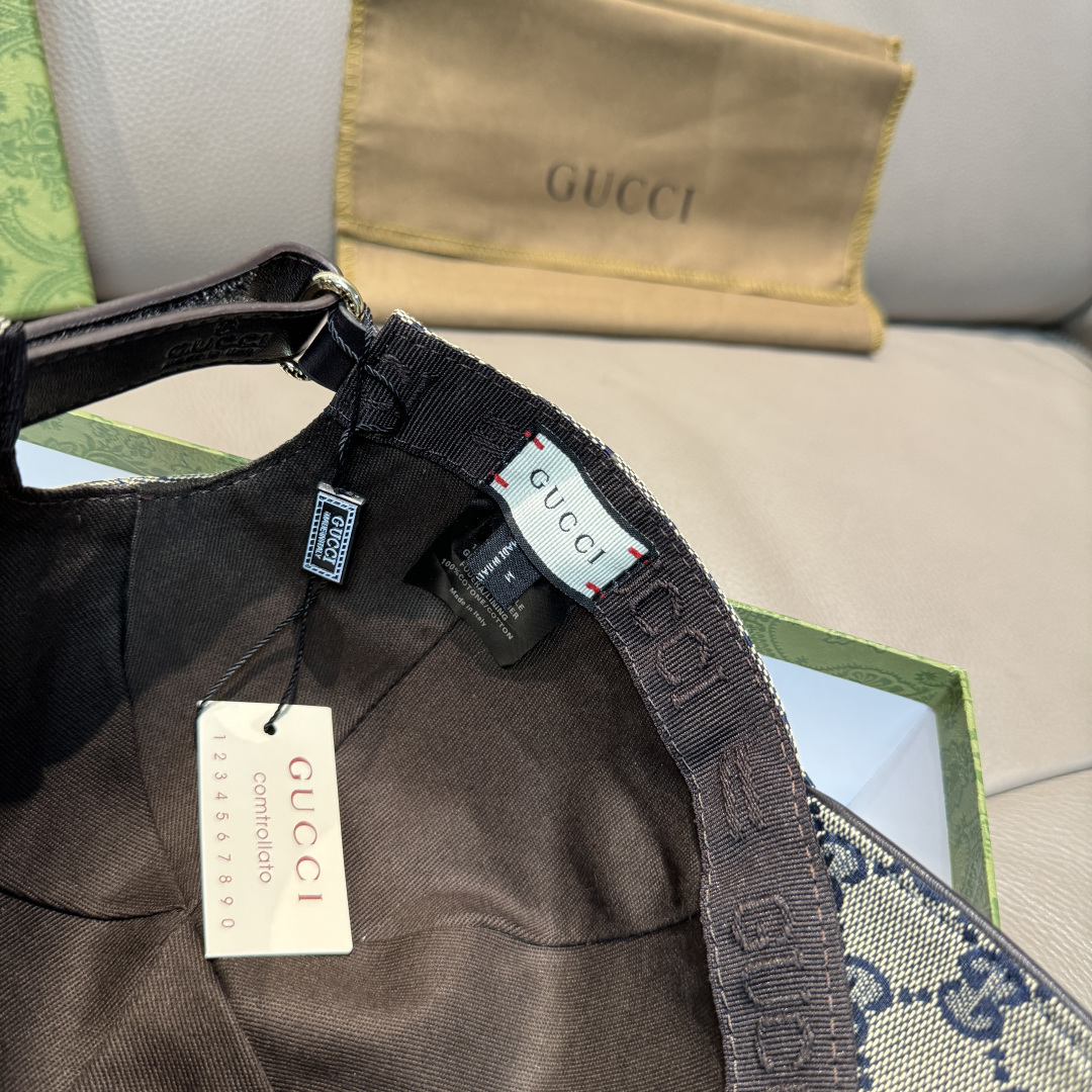 配盒子布袋，Gucci(古奇)新款原单棒球帽， 虎头织带，1:1开模订制，重工刺绣，细节可媲美专柜，原版
