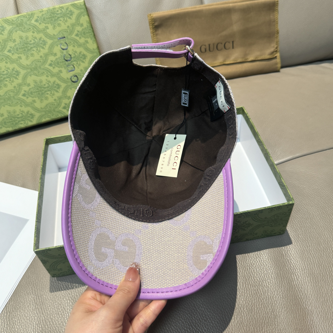 配包装布袋，Gucci古奇新款原单棒球帽， 糖果色大双G，专柜1:1开模订制，原版帆布面料+头层牛皮，轻
