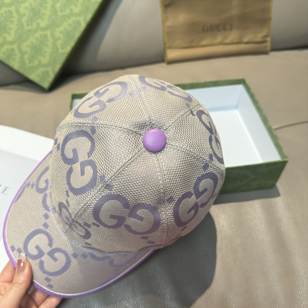 配包装布袋，Gucci古奇新款原单棒球帽， 糖果色大双G，专柜1:1开模订制，原版帆布面料+头层牛皮，轻