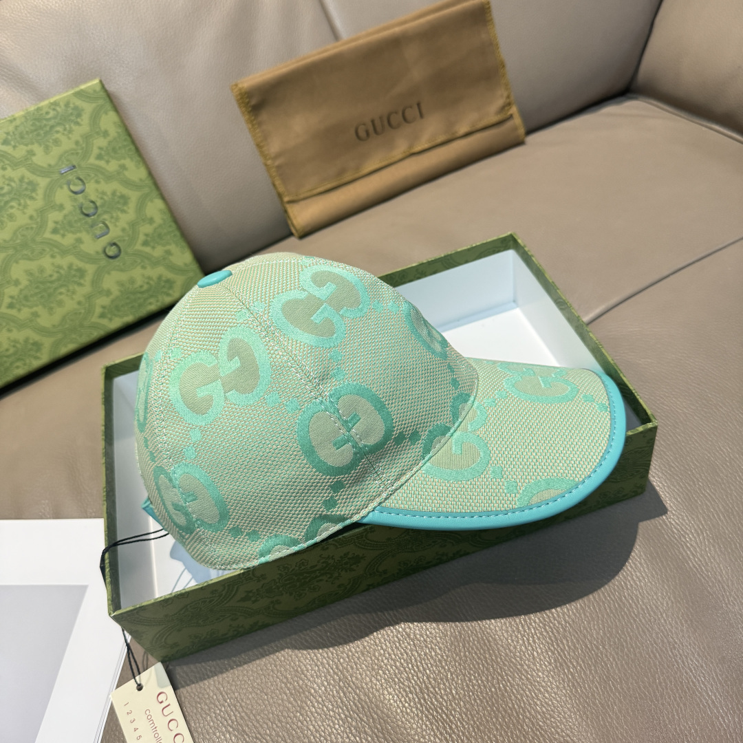 配包装布袋，Gucci古奇新款原单棒球帽， 糖果色大双G，专柜1:1开模订制，原版帆布面料+头层牛皮，轻