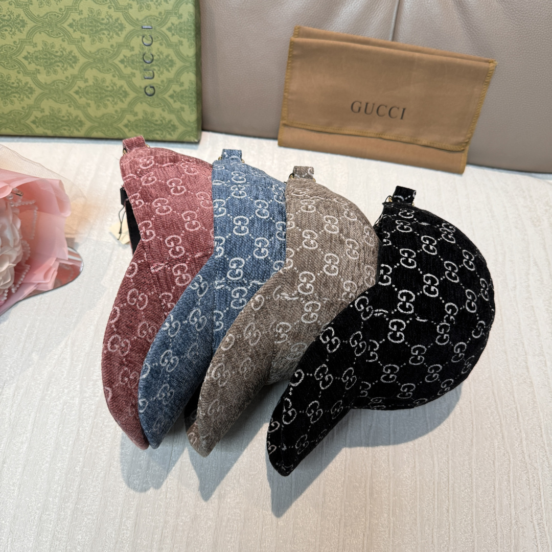 官网新款出货配包装布袋，Gucci古奇2025秋冬新款原单棒球帽， 尼绒双G提花，专柜1:1开模订制，完