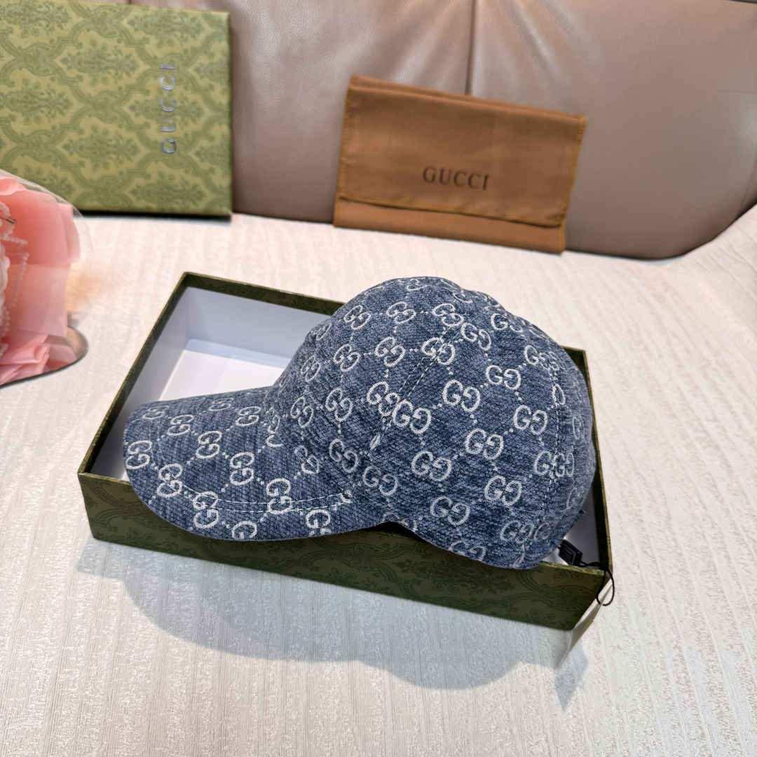 官网新款出货配包装布袋，Gucci古奇2025秋冬新款原单棒球帽， 尼绒双G提花，专柜1:1开模订制，完