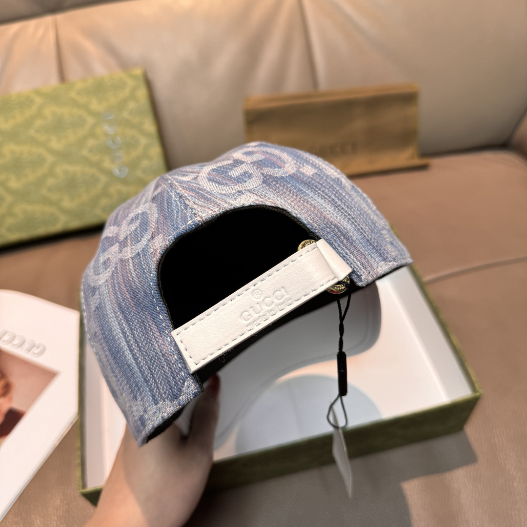 配盒子布袋，Gucci(古奇)新款原单棒球帽， 帆布拼皮，专柜热卖款，1:1开模订制，原版帆布料+头层牛