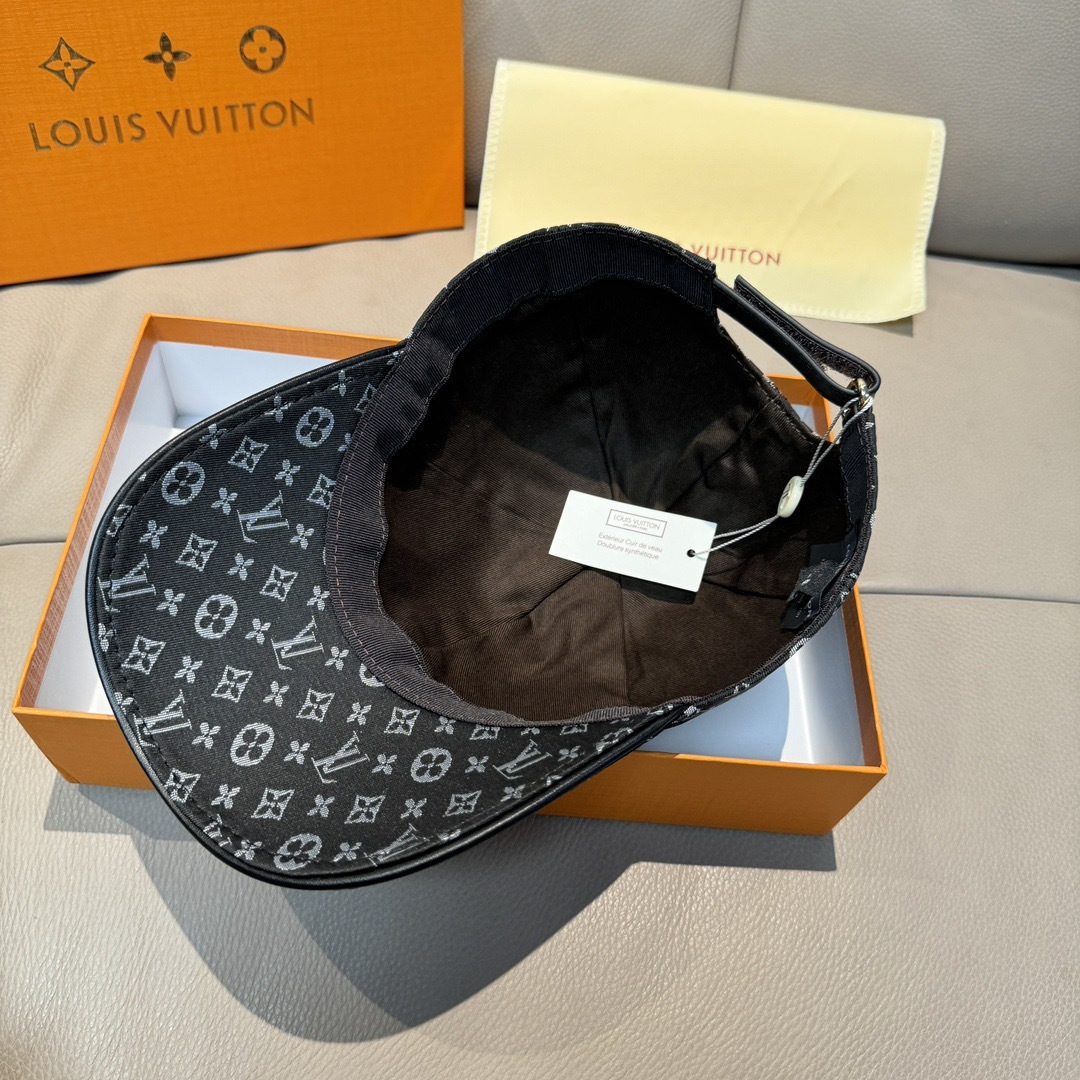 新款出货配盒子布袋，LV(路易威登)新款原单棒球帽，老花刺绣，1:1开模订制，原版老花面料，重工刺绣，做