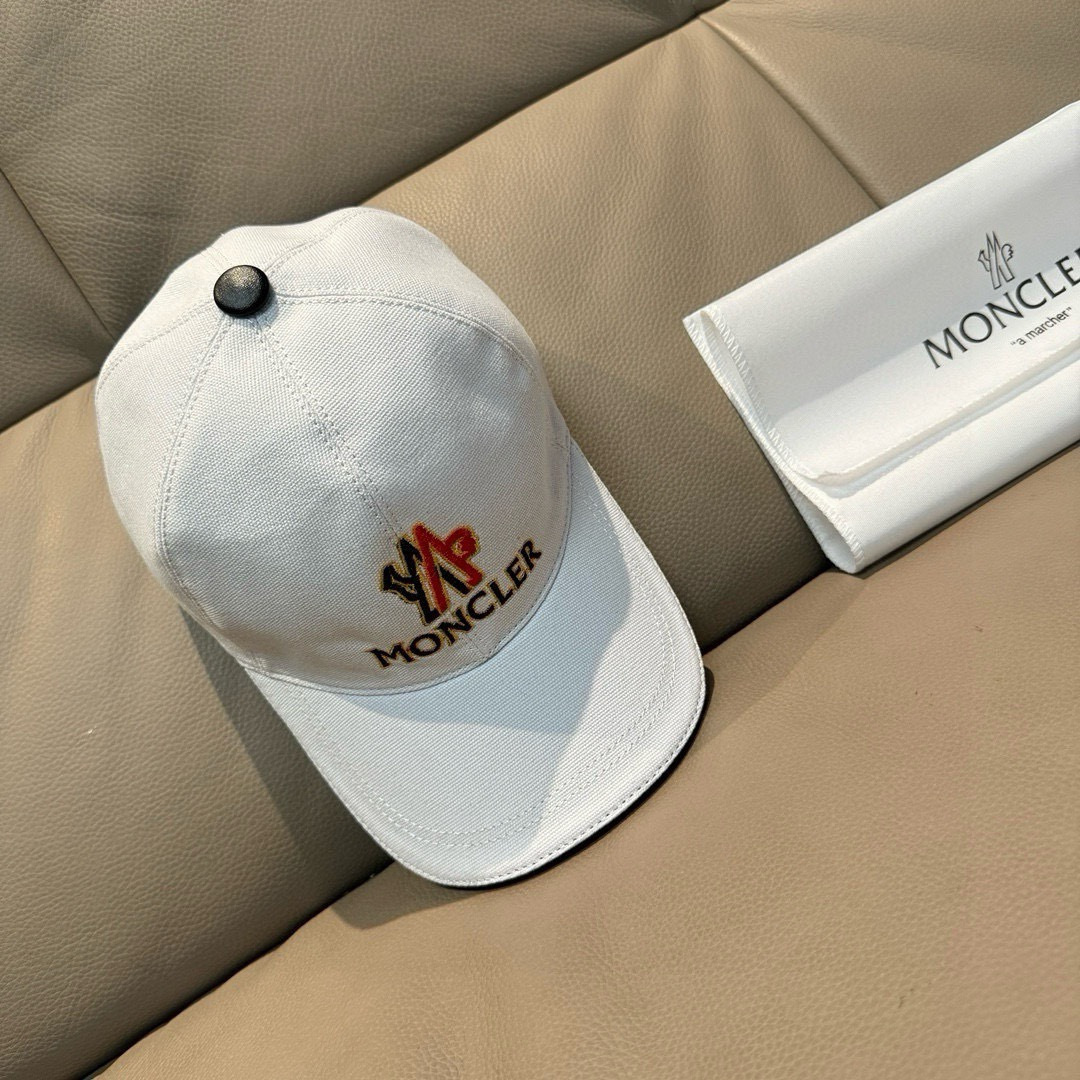配包装布袋，Moncler蒙口新款原单棒球帽，专柜1:1开模订制，全新立体刺绣，原版帆布料+头层牛皮，纯