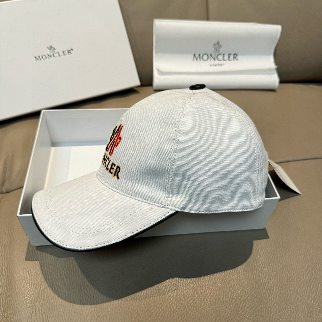 配包装布袋，Moncler蒙口新款原单棒球帽，专柜1:1开模订制，全新立体刺绣，原版帆布料+头层牛皮，纯