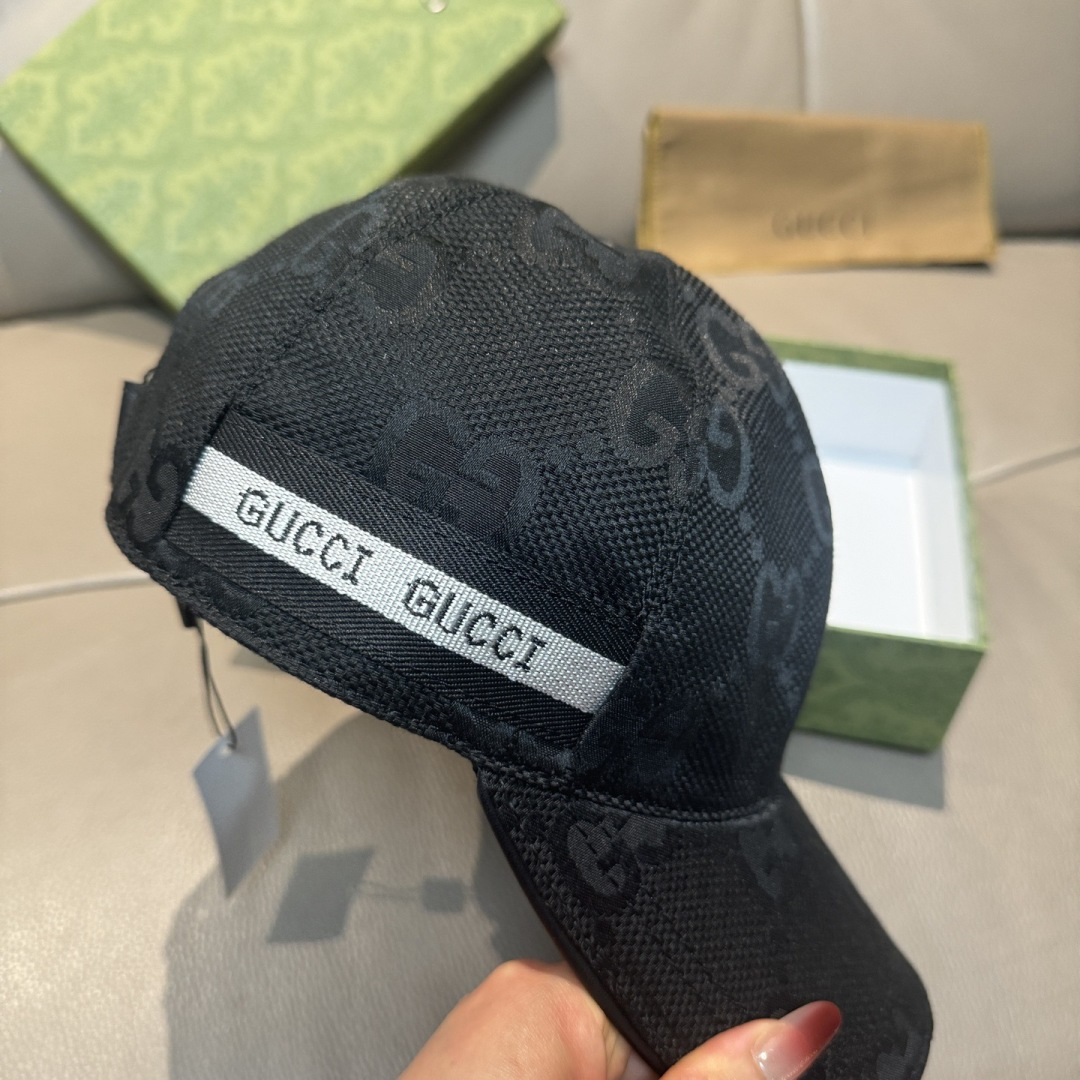 配包装布袋，Gucci古奇新款原单棒球帽， 大双G，专柜1:1开模订制，完美对花，原版帆布面料+头层牛皮