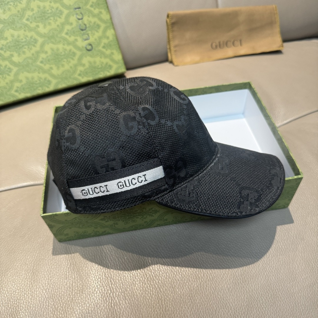 配包装布袋，Gucci古奇新款原单棒球帽， 大双G，专柜1:1开模订制，完美对花，原版帆布面料+头层牛皮