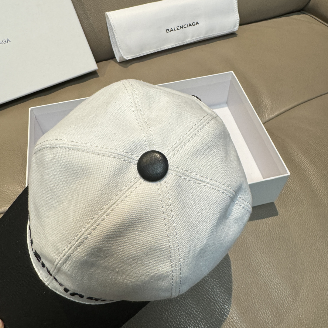 新款出货配盒子布袋，Balenciaga（巴黎世家）新款原单棒球帽，黑白拼色，1:1开模订制，全新立体刺