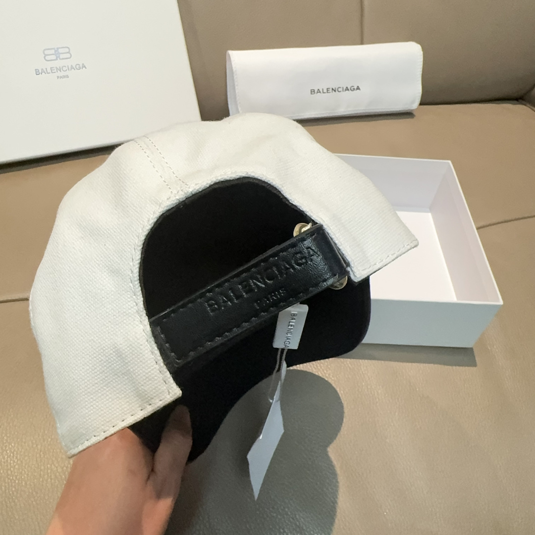 新款出货配盒子布袋，Balenciaga（巴黎世家）新款原单棒球帽，黑白拼色，1:1开模订制，全新立体刺