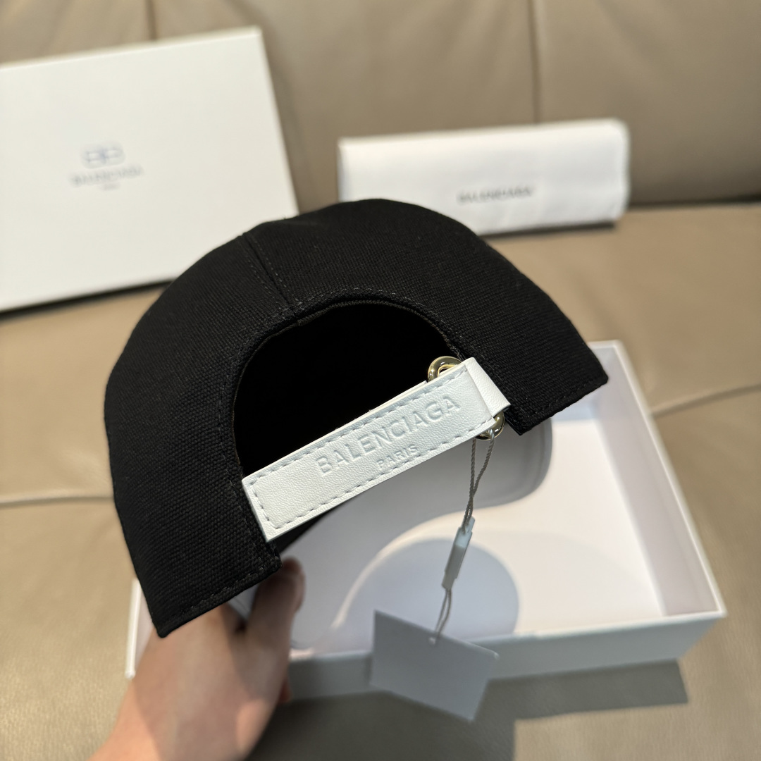新款出货配盒子布袋，Balenciaga（巴黎世家）新款原单棒球帽，黑白拼色，1:1开模订制，全新立体刺