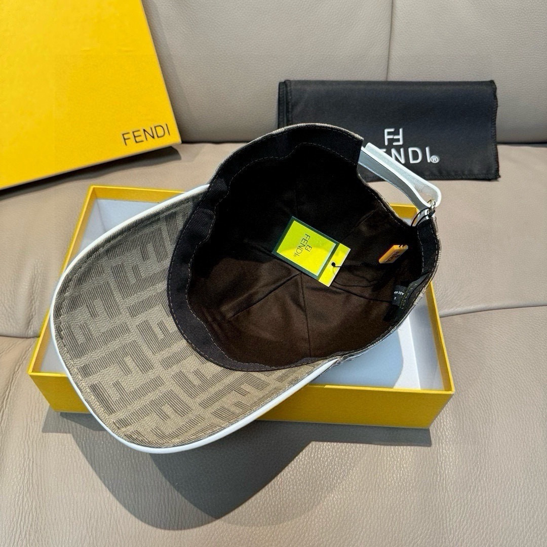 配盒子布袋，Fendi（芬迪）新款原单棒球帽， 双F提花，专柜热卖款，复古双F提花口碑极佳，1:1开模订