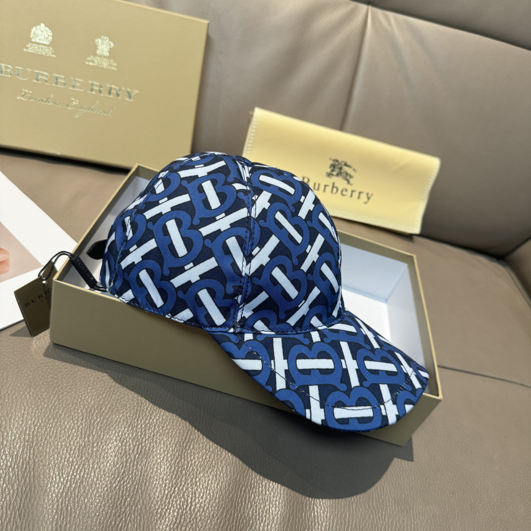 配盒子布袋，Burberry（巴宝莉）最新款棒球帽，正品开模订制，全新TB图纹，原版印花面料，做工细致无