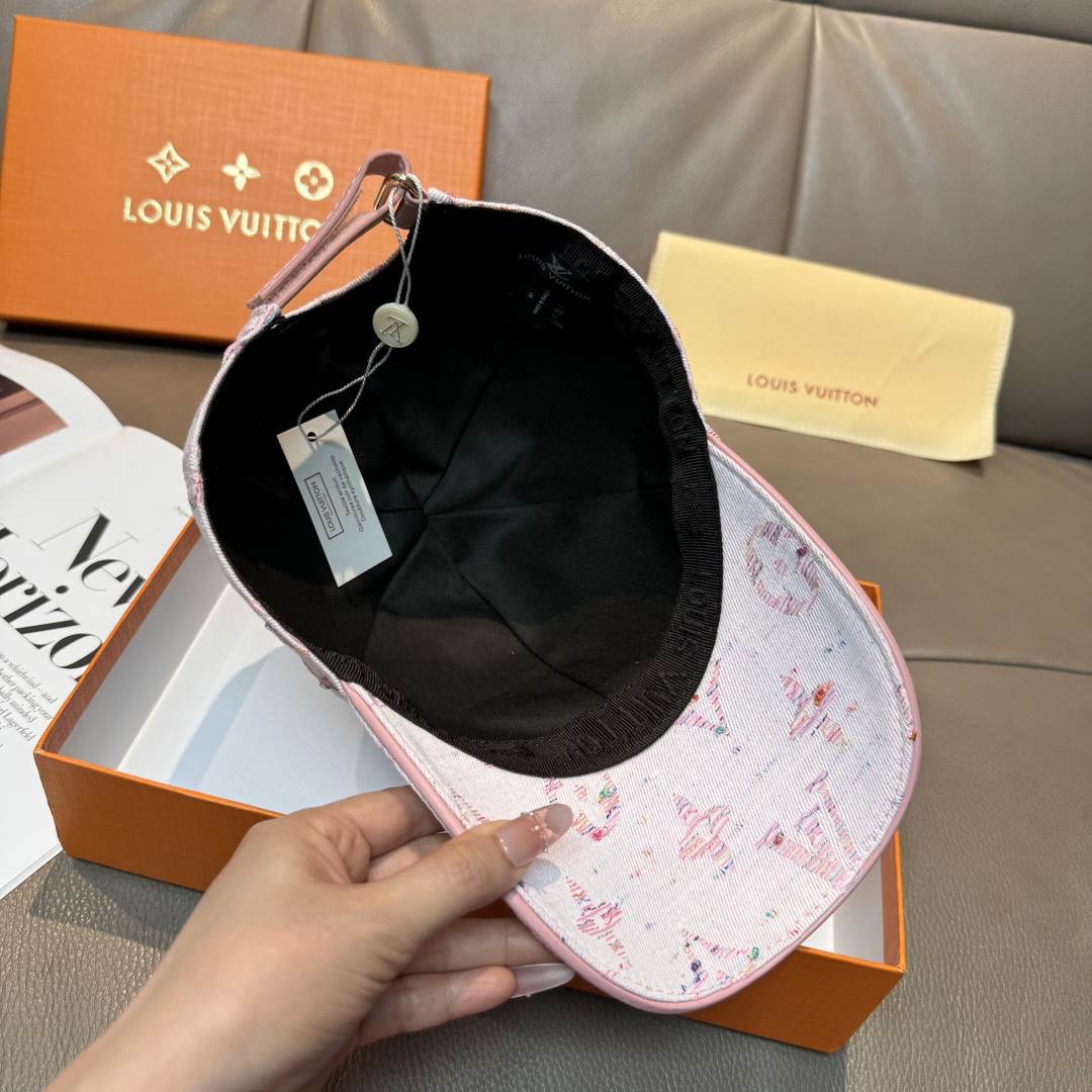 配盒子布袋，LV(路易威登)新款原单棒球帽，大logo提花，1:1开模订制，原版牛仔布料，做工细致完美，