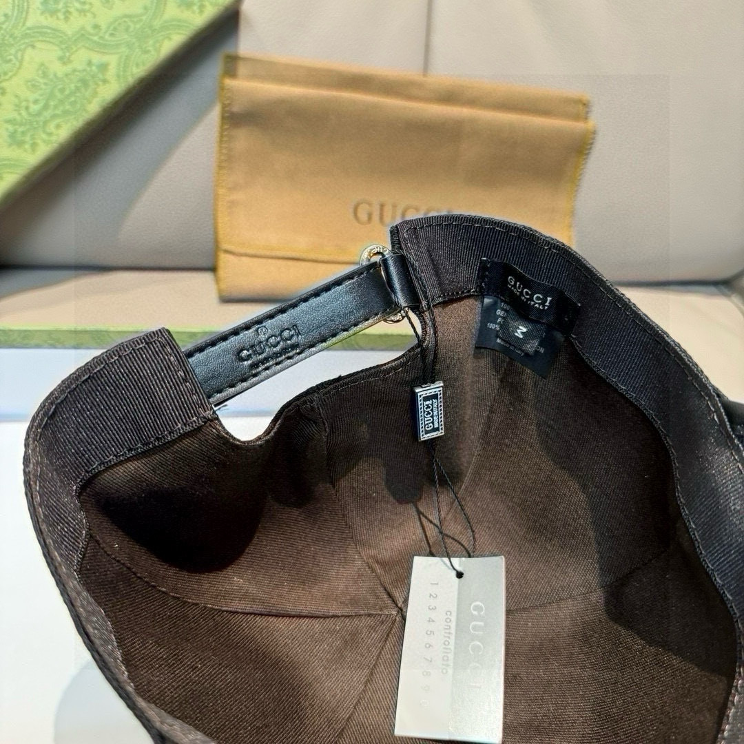 配盒子布袋，Gucci(古奇)新款原单棒球帽，双G织带。1:1开模订制，重工刺绣，细节可媲美专柜，原版帆