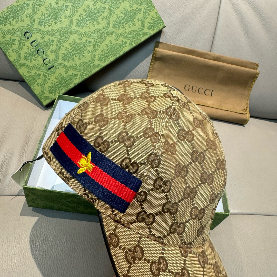万年经典款出货！配盒子布袋，Gucci(古奇)经典原单棒球帽，蜜蜂织带，专柜1:1开模订制，最高版本，原